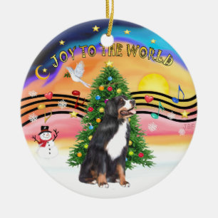 Xmas Musik 2 - Freude - Berner Sennenhund Keramikornament