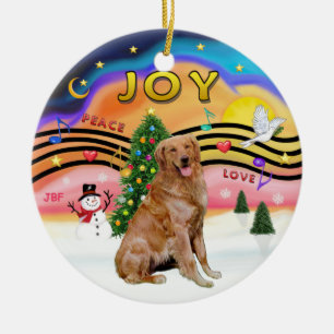 Xmas Musik 2 - Golden Retriever 3 Keramik Ornament