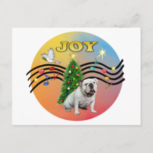 Xmas-Musik (R-Gr) - Englische Bulldogge Feiertagspostkarte