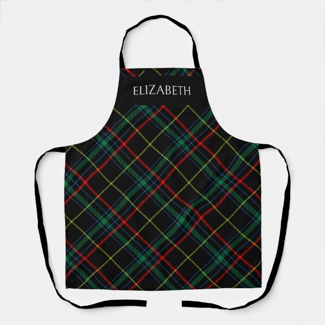 Xmas Navy Green Red Tartan Karierter Custom Holida Schürze (Vorderseite)