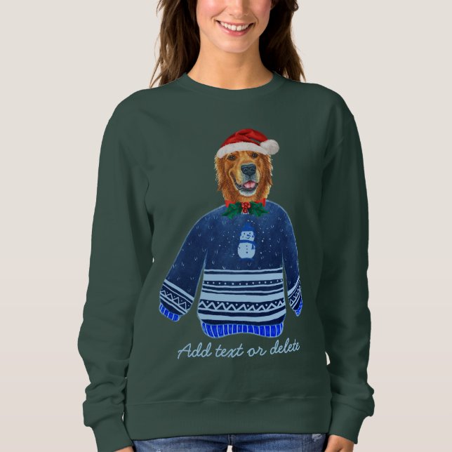 Xmas Niedlich Golden Retriever Ugg Christmas Hund  Sweatshirt (Vorderseite)