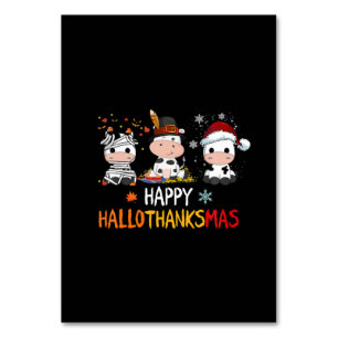 Xmas Niedliche Kuh Halloween Erntedank Happy Tischnummer