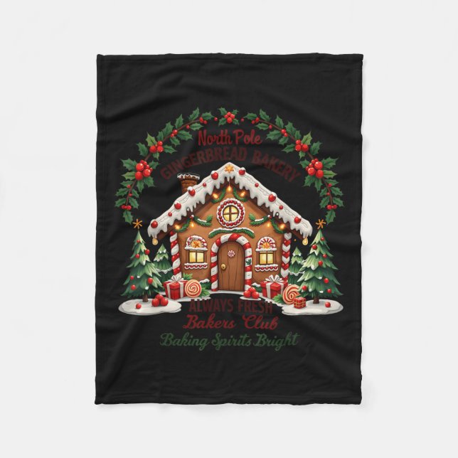 Xmas North Le Gingerbread Bakery Baking Srits Brig Fleecedecke (Vorderseite)