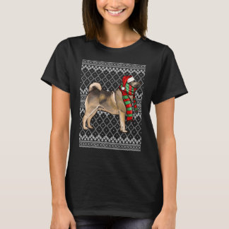 Xmas Norwegisch Elkhound Santa Claus Hat Ugly Chri T-Shirt