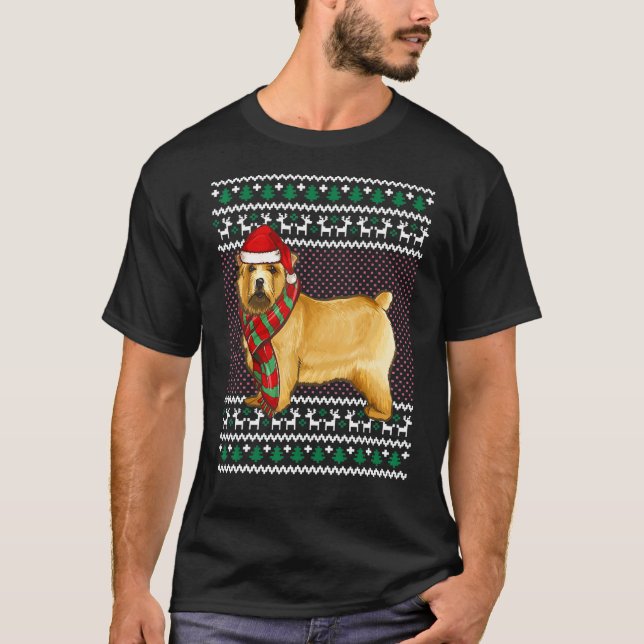 Xmas Norwich Terrier Dog Weihnachtsmannmütze Ugly  T-Shirt (Vorderseite)