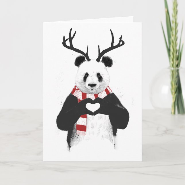 Xmas Panda Feiertagskarte (Vorderseite)
