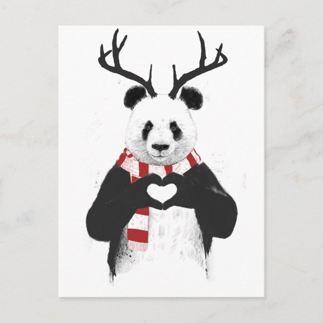 Xmas Panda Feiertagspostkarte (Vorderseite)