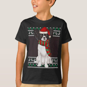 Xmas Papillon Dog Weihnachtsmannmütze Ugly Christm T-Shirt