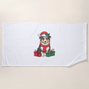 Xmas Party Decoration Australian Shepherd Dog Chri Strandtuch