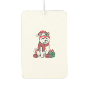 Xmas Party Dekoration Santa Akita Dog Weihnachten Autolufterfrischer