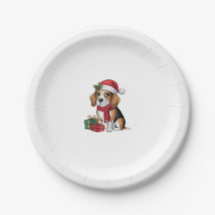 Xmas Party Dekoration Weihnachtsmann Beagle Weihna Pappteller
