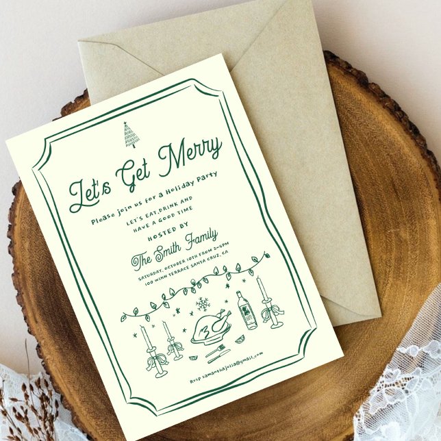 Xmas Party HolidayHand Zeichnete Funky Handwriting Einladung (Von Creator hochgeladen)