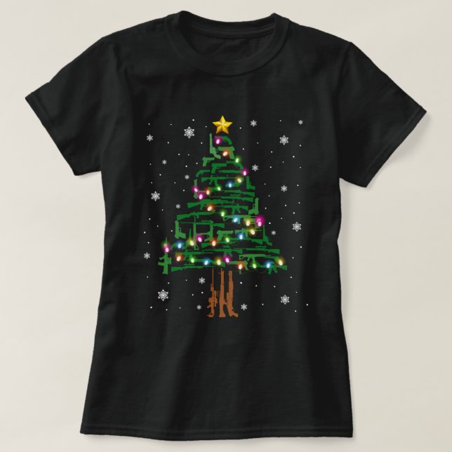 Xmas Patriotic 2. Änderung Gun Weihnachtsbaum T-Shirt (Design vorne)