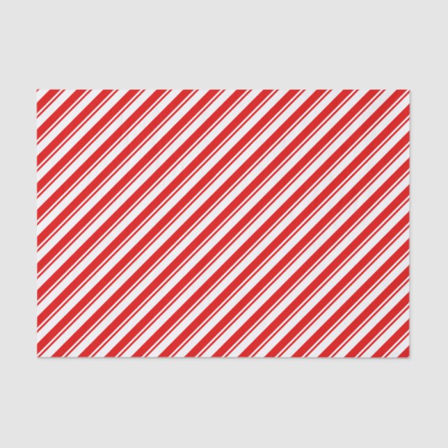 Xmas Peppermint Candy Red Strip Wrapping Seidenpapier (Vorderseite)