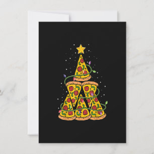 Xmas Pizza Shirt für Männer, Weihnachtsbaum Lichte Einladung