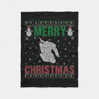 Xmas Pjs Matching Jiu Jitsu Kämpfer Ugly Weihnacht Fleecedecke