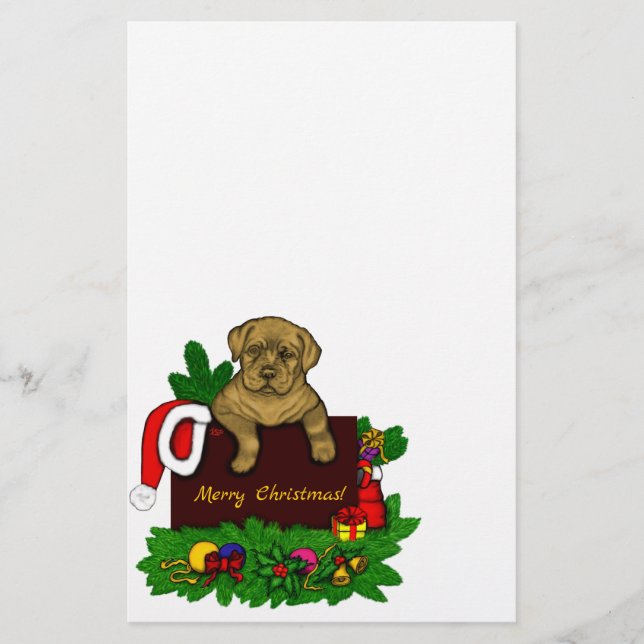 XMas Puppy Briefpapier (Vorderseite)
