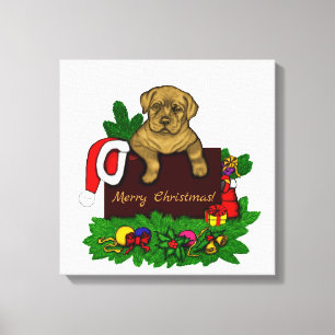 XMas Puppy Leinwanddruck