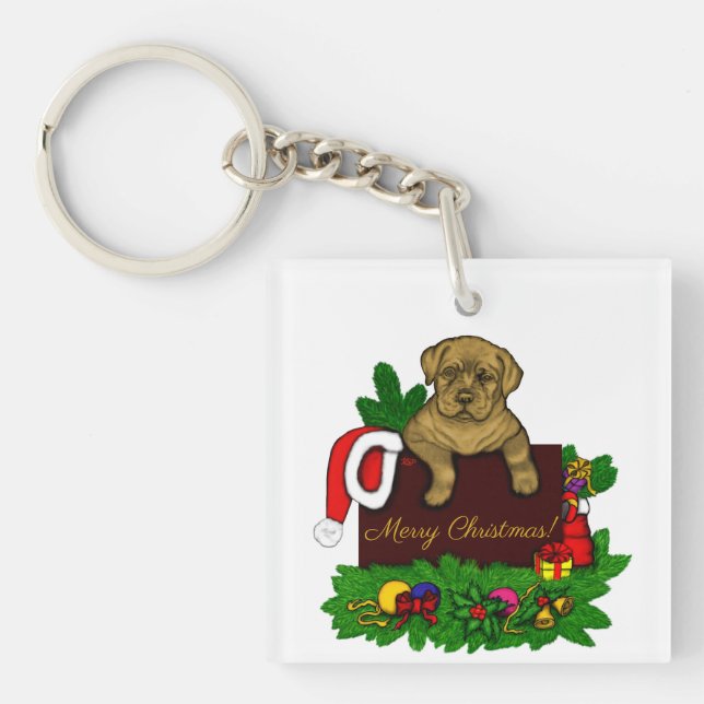 XMas Puppy Schlüsselanhänger (Vorderseite)