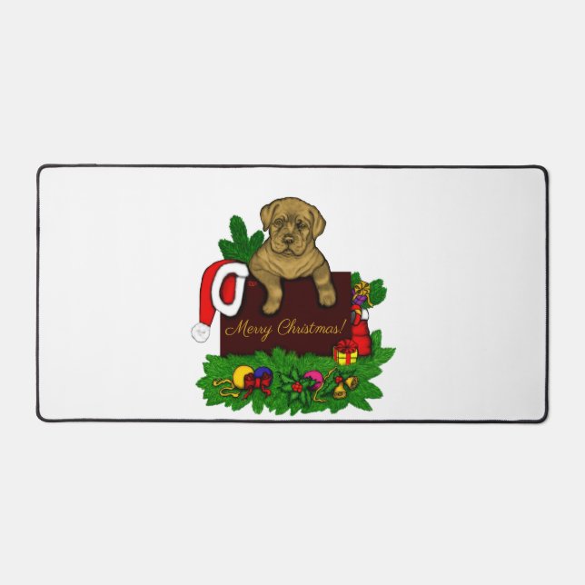 XMas Puppy Schreibtischunterlage (Vorderseite)