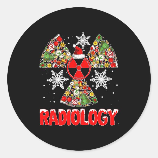 Xmas Radiology Christmas Radiologist Xray Tech Cut Runder Aufkleber (Vorderseite)