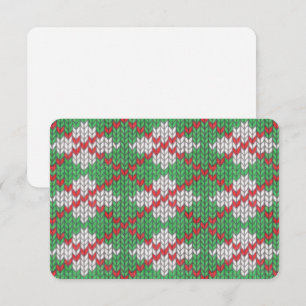 XMAS RAUTE STRICK 3.5x5 Flachkarte / Horizontal Karte