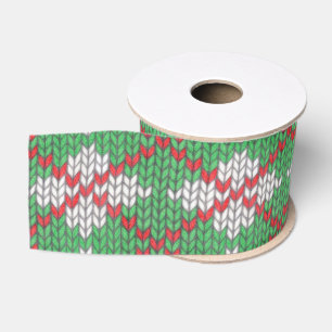 XMAS RAUTE STRICK 3" Grosgrain Ribbon Ripsband