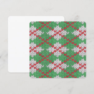 XMAS RAUTE STRICK 5,25" Square Flachkarte Feiertagskarte