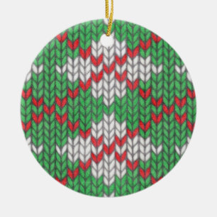 XMAS RAUTE STRICK Keramik Circle Ornament