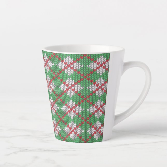 XMAS RAUTE STRICK Latte Tasse (Rechts)