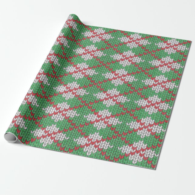 XMAS RAUTE STRICK Wrapping Paper Geschenkpapier (Ungerollt)