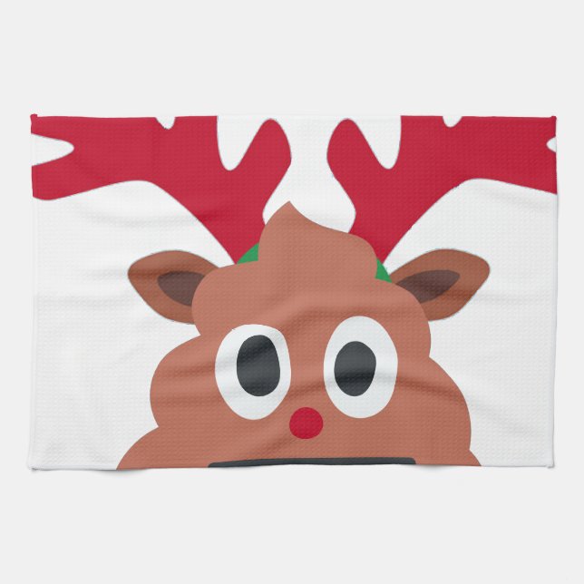 xmas reindei emoji küchentuch (Horizontal)