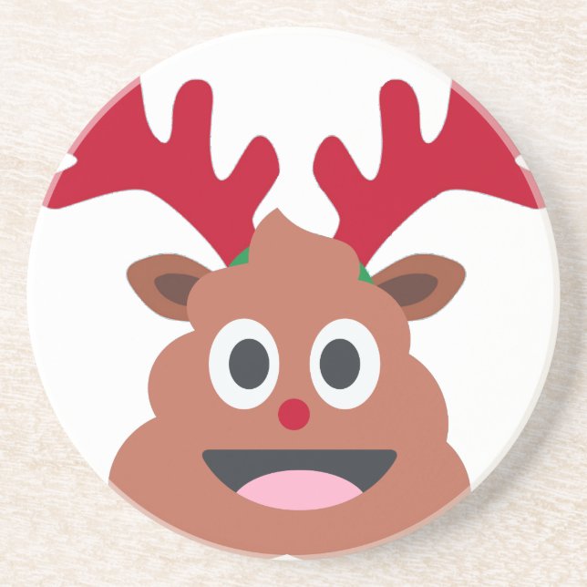 xmas reindei emoji sandstein untersetzer (Vorne)