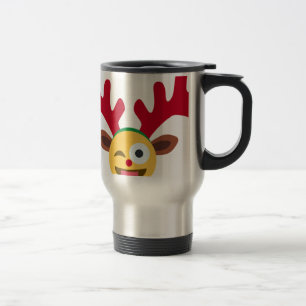 xmas Rentiere wink emoji Reisebecher