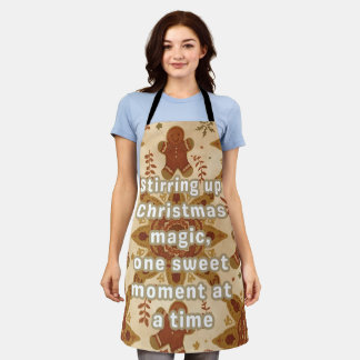 XMAS Retro‑Boho Gingerbread Magic Chef Schürze