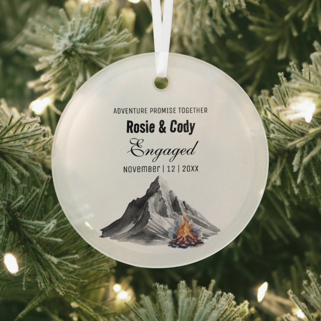 Xmas Rustikale Schwarzgebirgsfeuer Coupel Verlobt Ornament Aus Glas (InSitu)