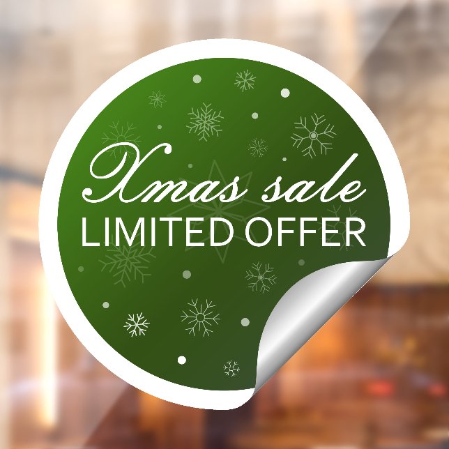 Xmas Sale Limited Offer - Green Silver Fensteraufkleber (Blatt 2)