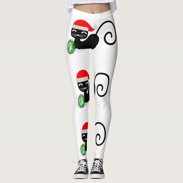 xmas santa cat Leggings (Vorderseite)