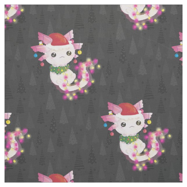 xmas santa claus axolotl stoff (Muster)