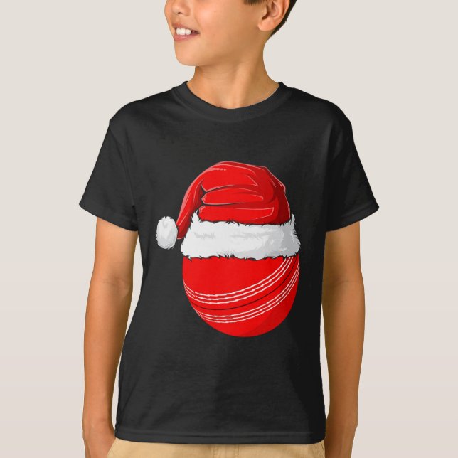 Xmas Santa Hat Christmas Cricket  T-Shirt (Vorderseite)