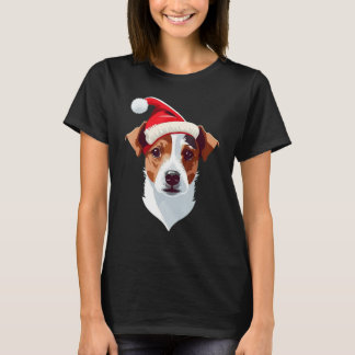 Xmas Santa on Christmas Jack Russell Terrier T-Shirt