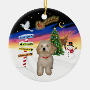 Xmas-Schilder - Havanese-Welpe Keramikornament