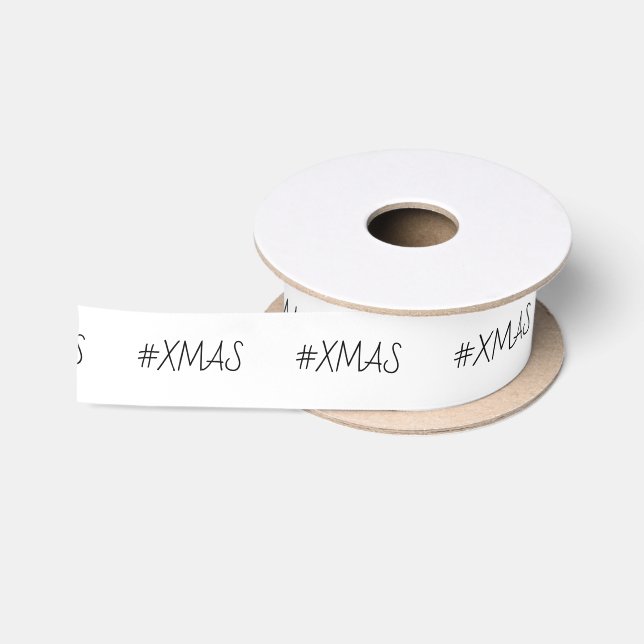 XMAS Schwarz-Weiß-Muster Satinband (Spule)