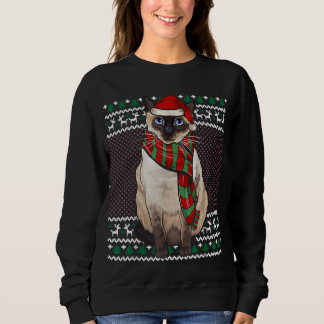 Xmas Siamese Cat Weihnachtsmannmütze Ugi Weihnacht Sweatshirt