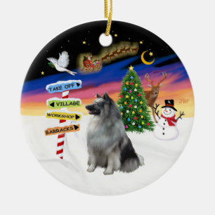 Xmas Signs - Keeshond #1 Keramikornament