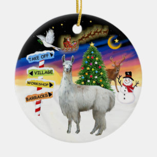 Xmas Signs - Llama 12 Keramikornament