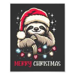 Xmas Sloth Festive Fotodruck
