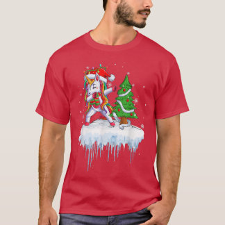 XMas Snow Winter Weihnachtsweihnachtslicht Unicorn T-Shirt