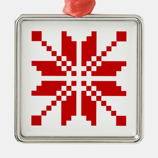 Xmas Snowflake Christmas Pattern Silbernes Ornament (Vorne)