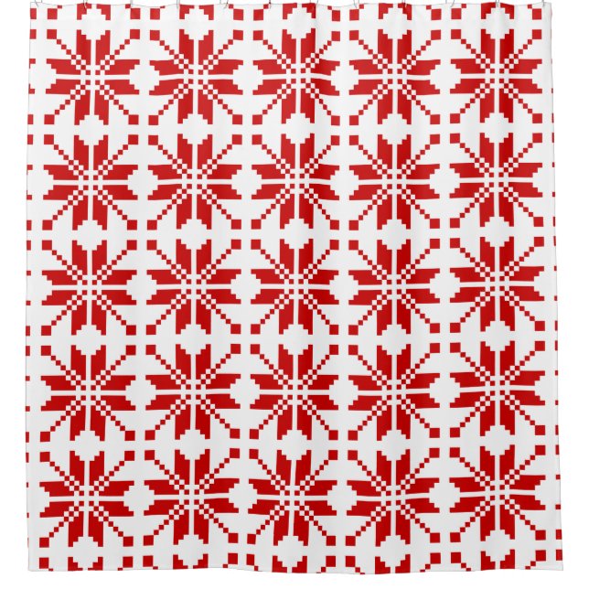 Xmas Snowflake Weihnachtsmuster Duschvorhang (Vorderseite)